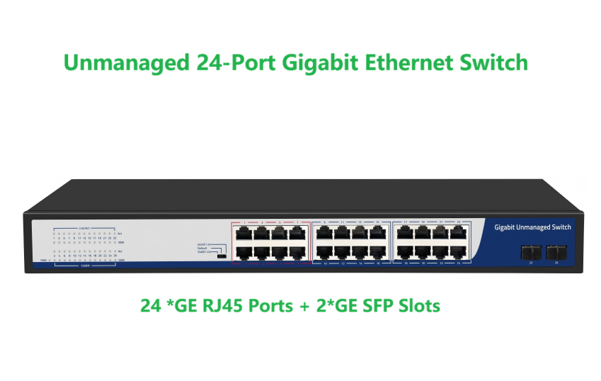 24-Port Gigabit Ethernet Switch (24*RJ45+2*SFP)