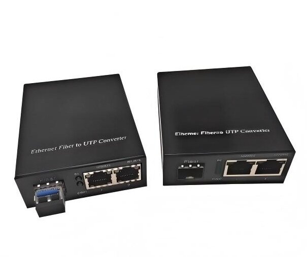 1000Mbps 2xEthernet to SFP Fiber Media Converter