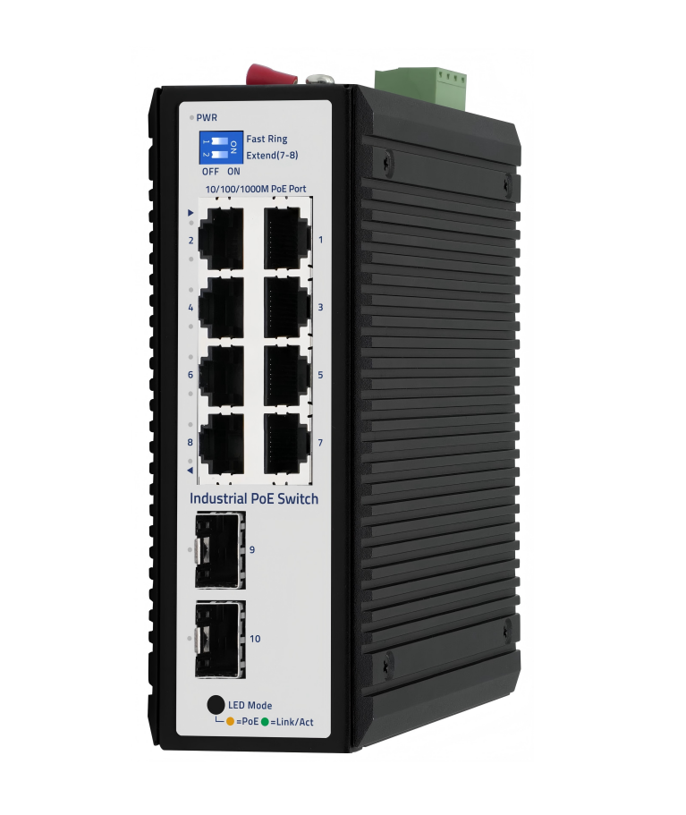 Industrial 8-Port Gigabit POE Switch (8*POE + 2*SFP)