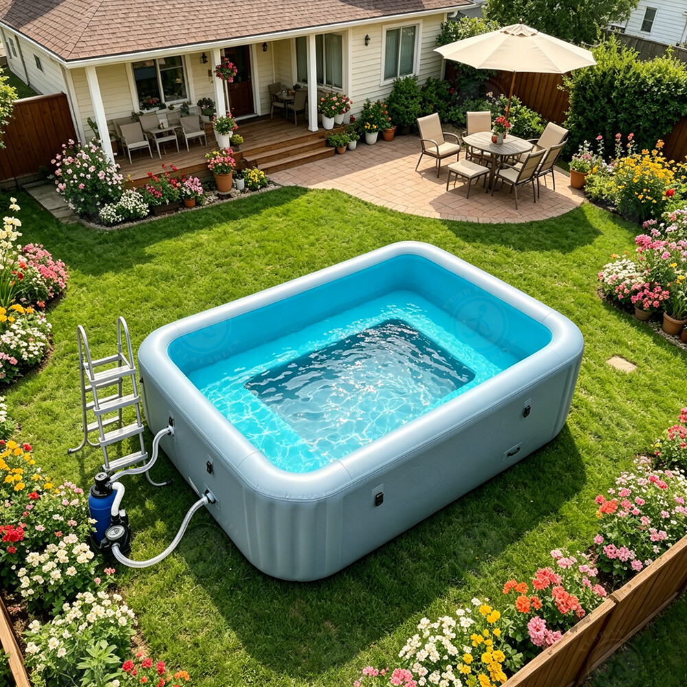 Square Inflatable Pools with Seats 10ft