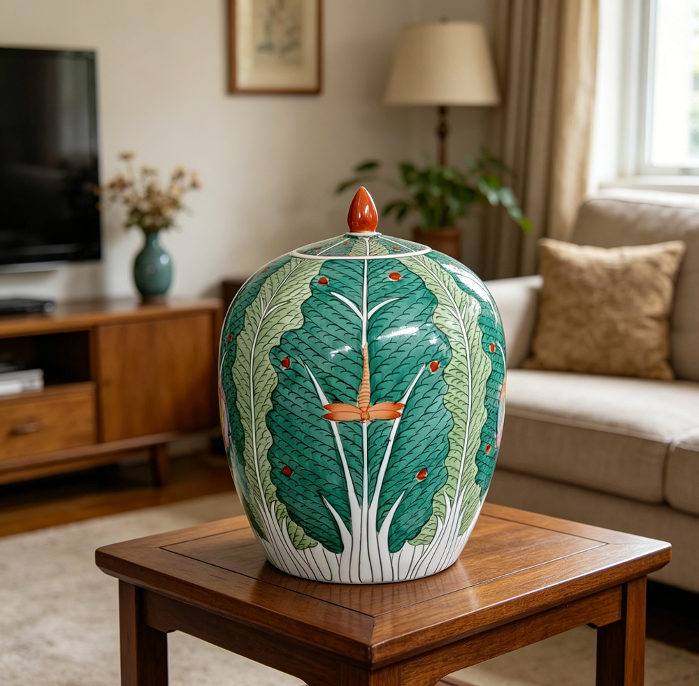 Bok Choy ceramic jar for Americian market hot sale