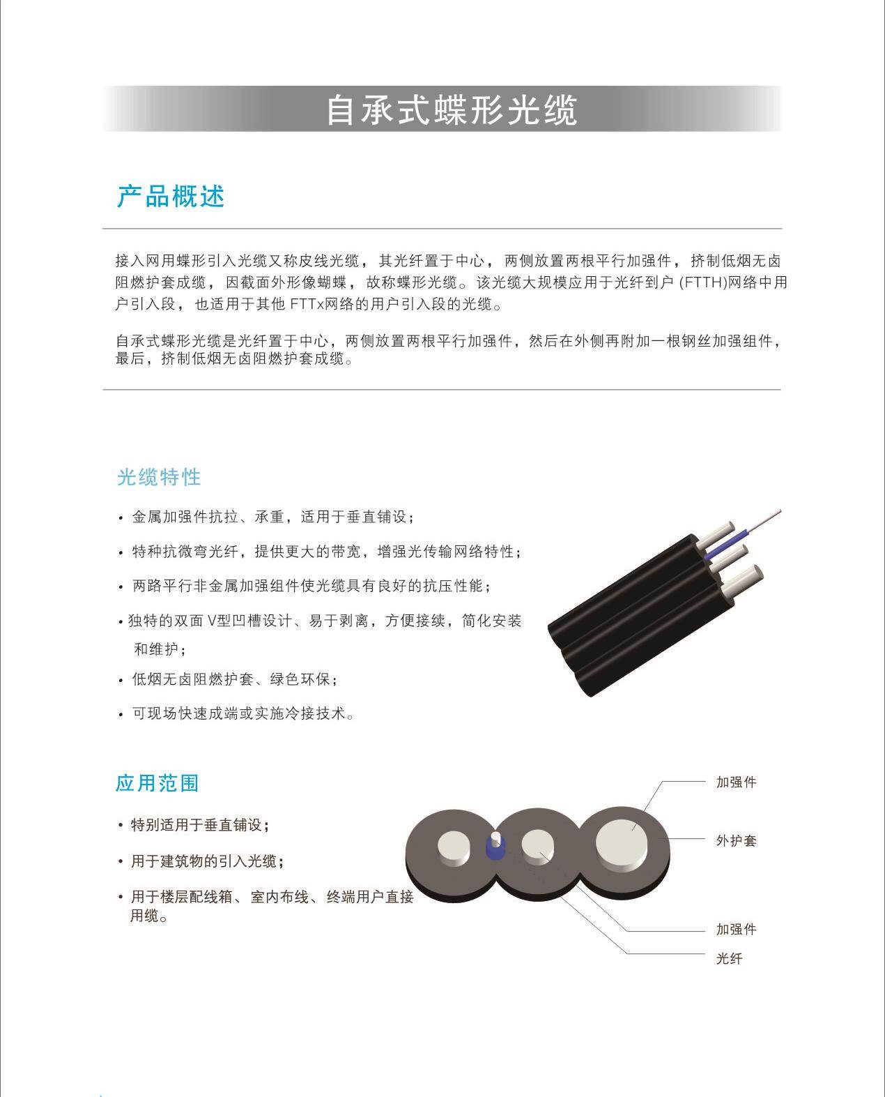 自承式蝶形光缆