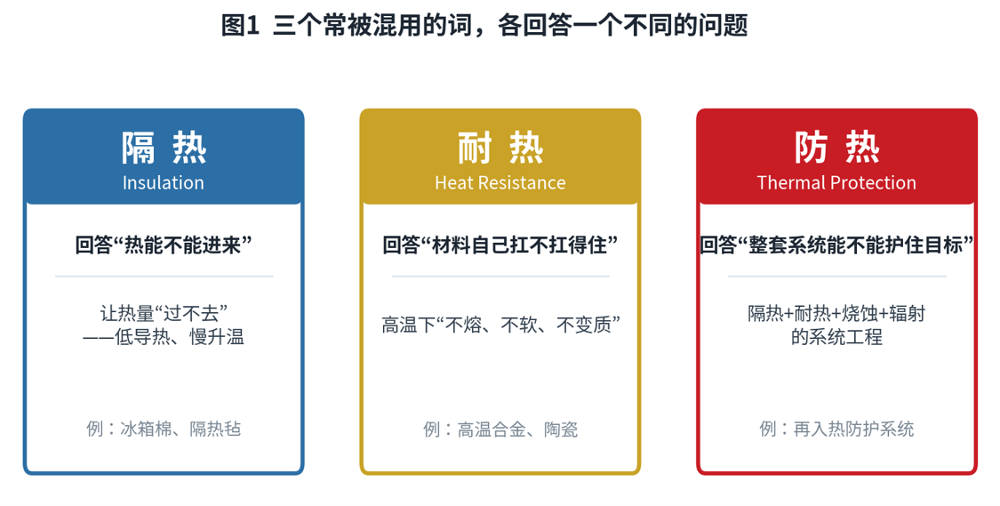 隔热≠耐热≠防热:三个被混用的词