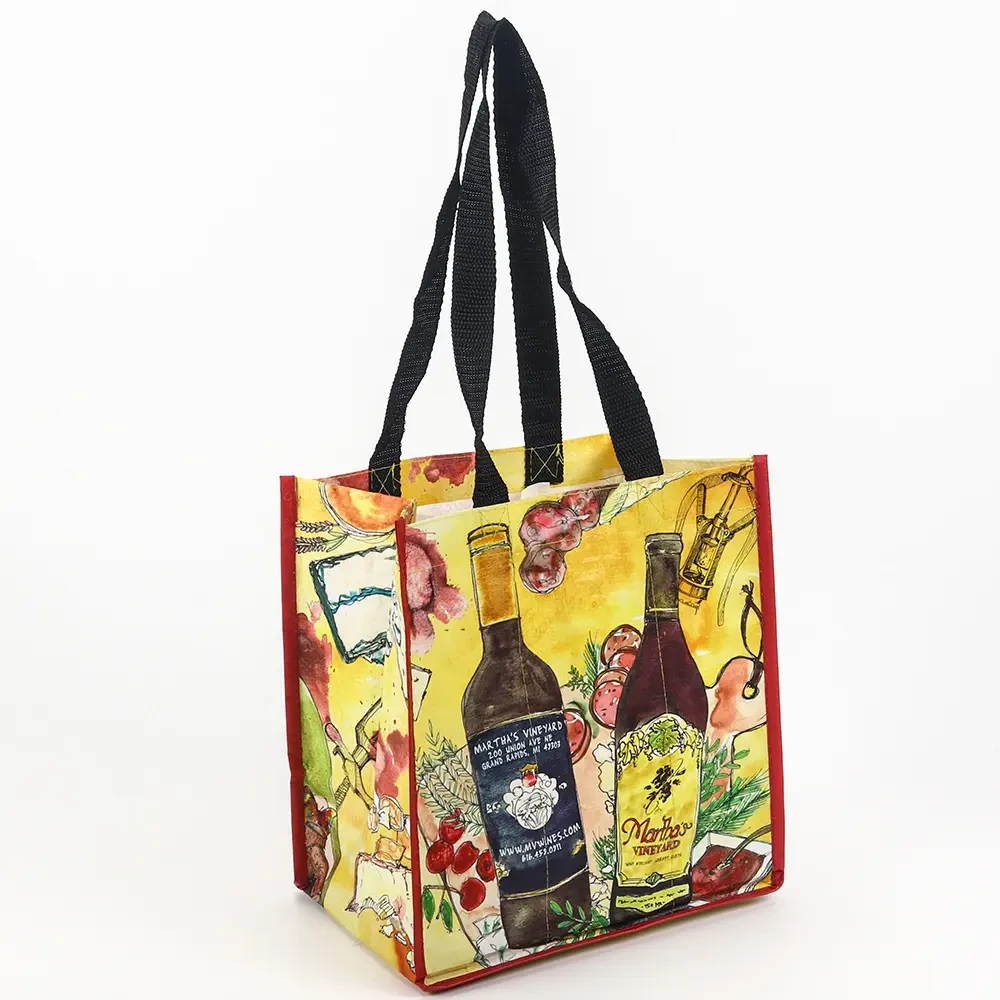 Laminated PP Woven Wine Carrier Bag view 2