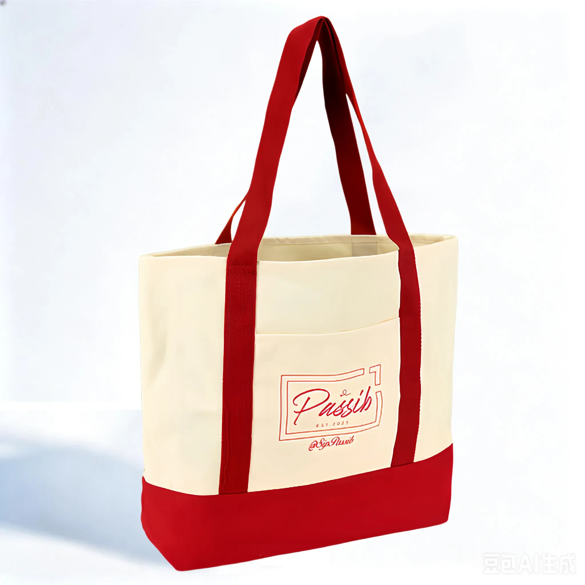 8oz Cotton Canvas Tote Bag with Inner Pocket