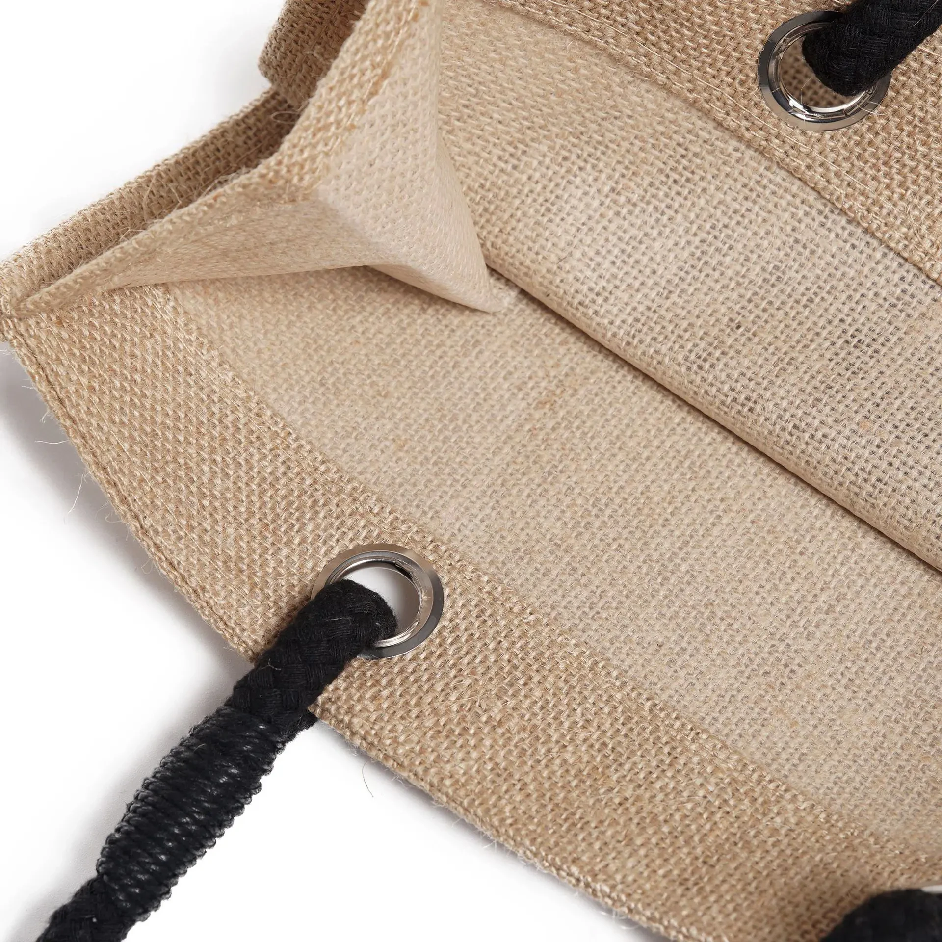 Laminated Natural Jute Tote Bag with Cotton Handle view 4
