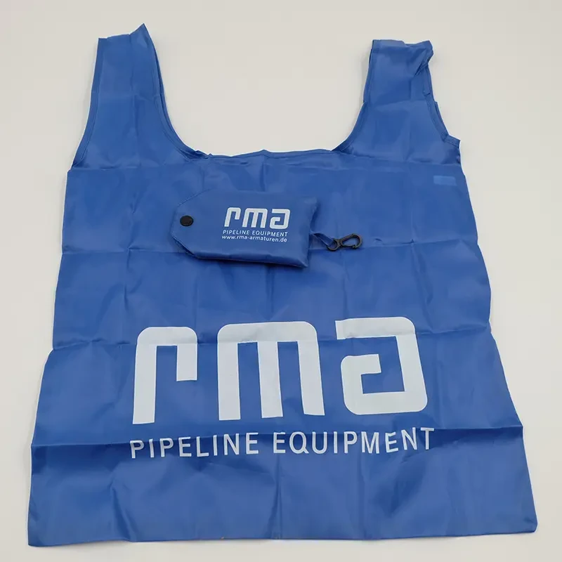 210D Foldable Polyester Shopping Bag with Pouch view 3