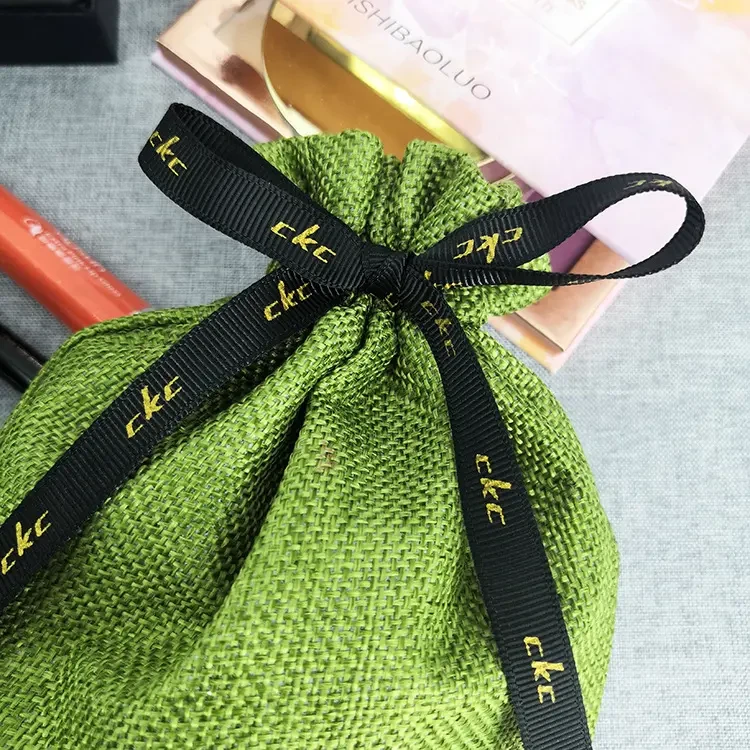 Mini Jute Favor Pouch with Drawstring view 3