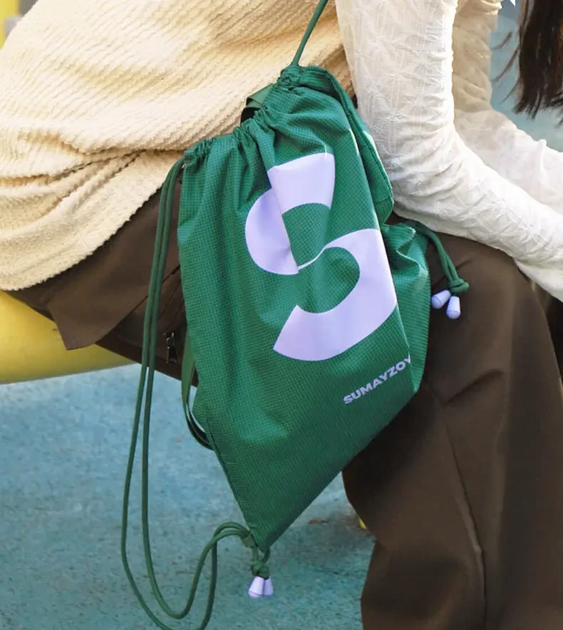 Dual Use Drawstring Bag Wholesale, Custom Logo Lightweight Sports Beach Storage Bag view 3