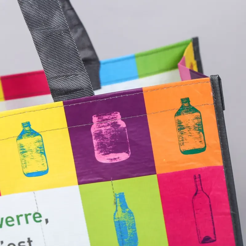 GRS Certified RPET Woven Wine Gift Bag view 2