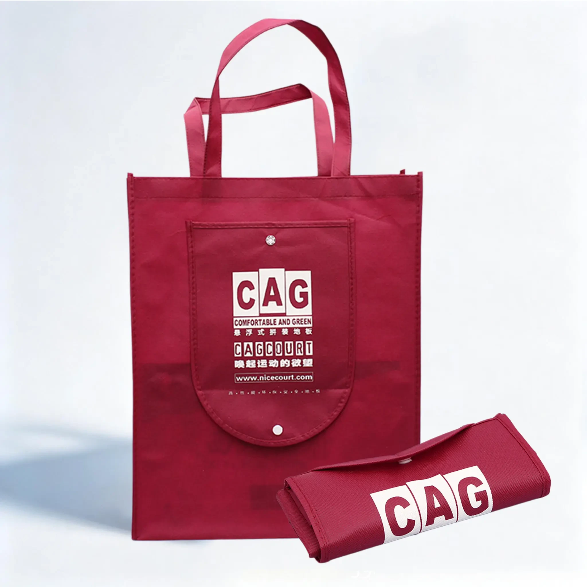 Foldable PP Non Woven Bag with Button