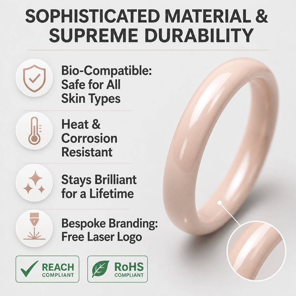 Luxury Zirconia Ceramic Multi Faceted Ring High Gloss Hypoallergenic Jewelry Collection