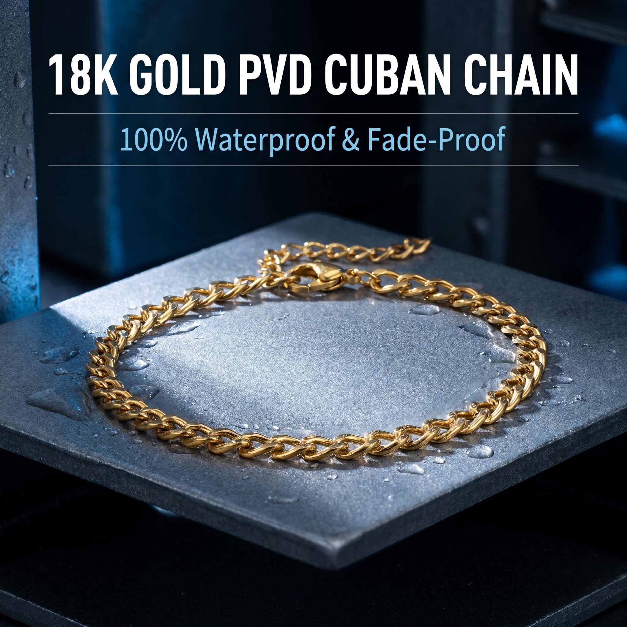 Dainty 3mm Cuban Chain Bracelet | 18K Gold Plated 316L Stainless Steel Waterproof Jewelry with Free Custom Engraving