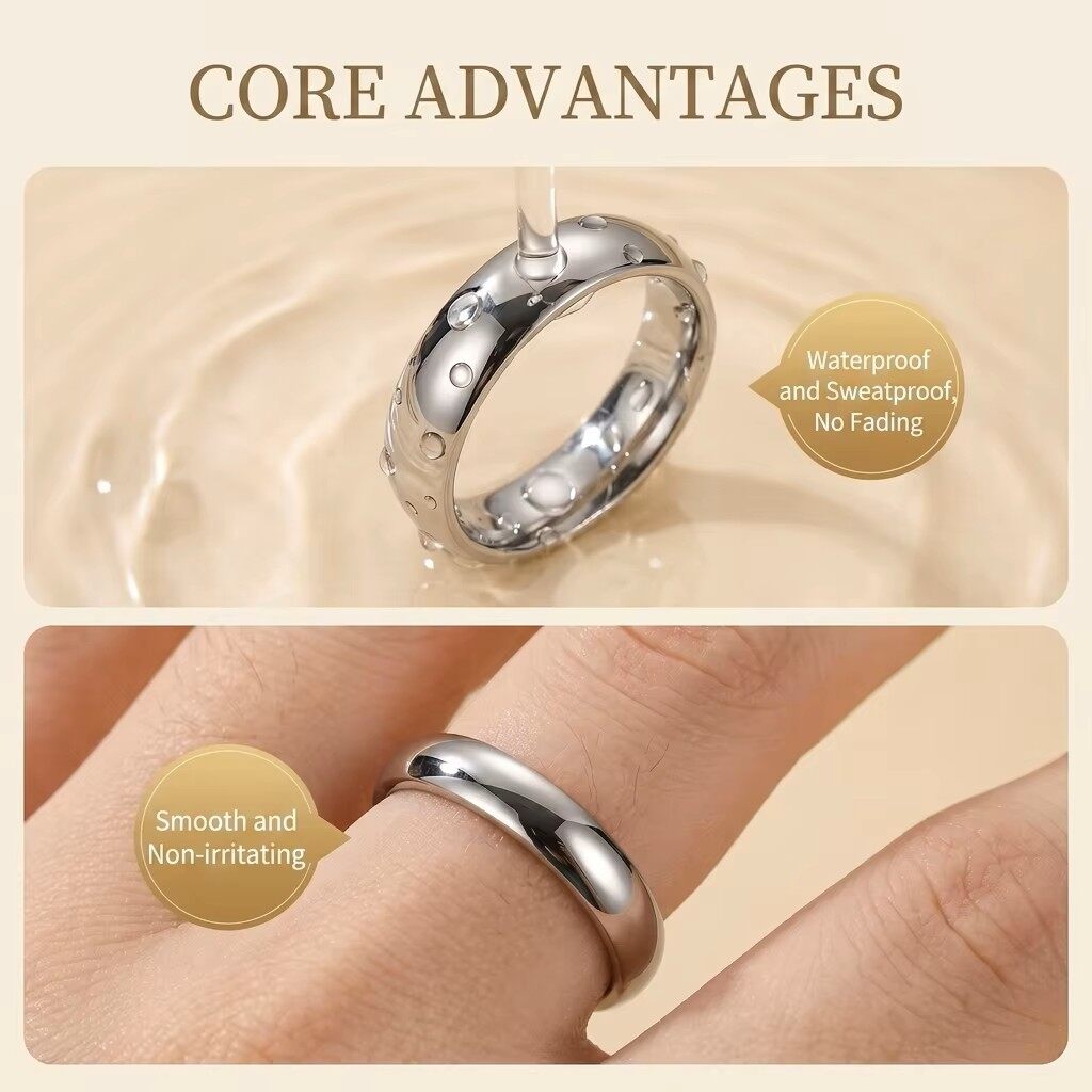 Shiny Polished Silver Stainless Steel Ring | 6mm Comfort Fit Domed Band Custom Engravable Daily & Wedding Jewelry