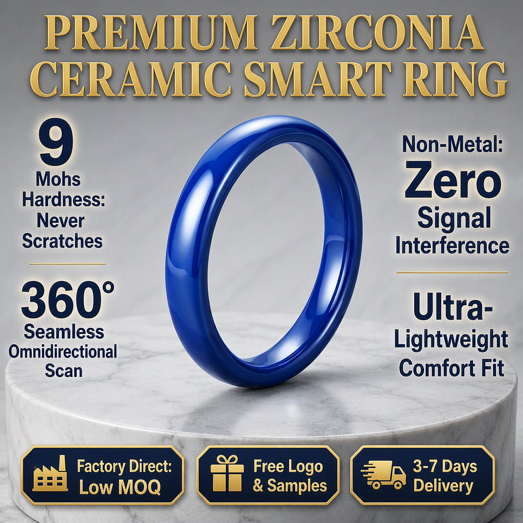 Boost Your Reviews Instantly | Programmable NTAG215 Zirconia Ceramic NFC Ring - Waterproof Digital Business Tool