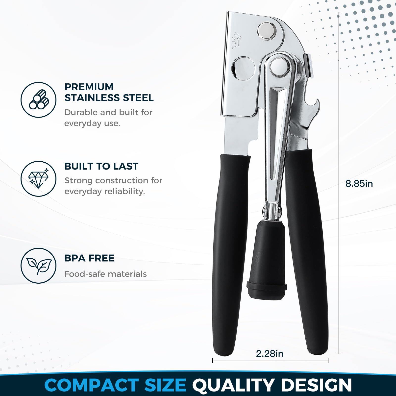 NUFR Crank Can Openers Manual,Heavy Duty Commercial Can Opener with Rubber-coated Long Handles - Image 7