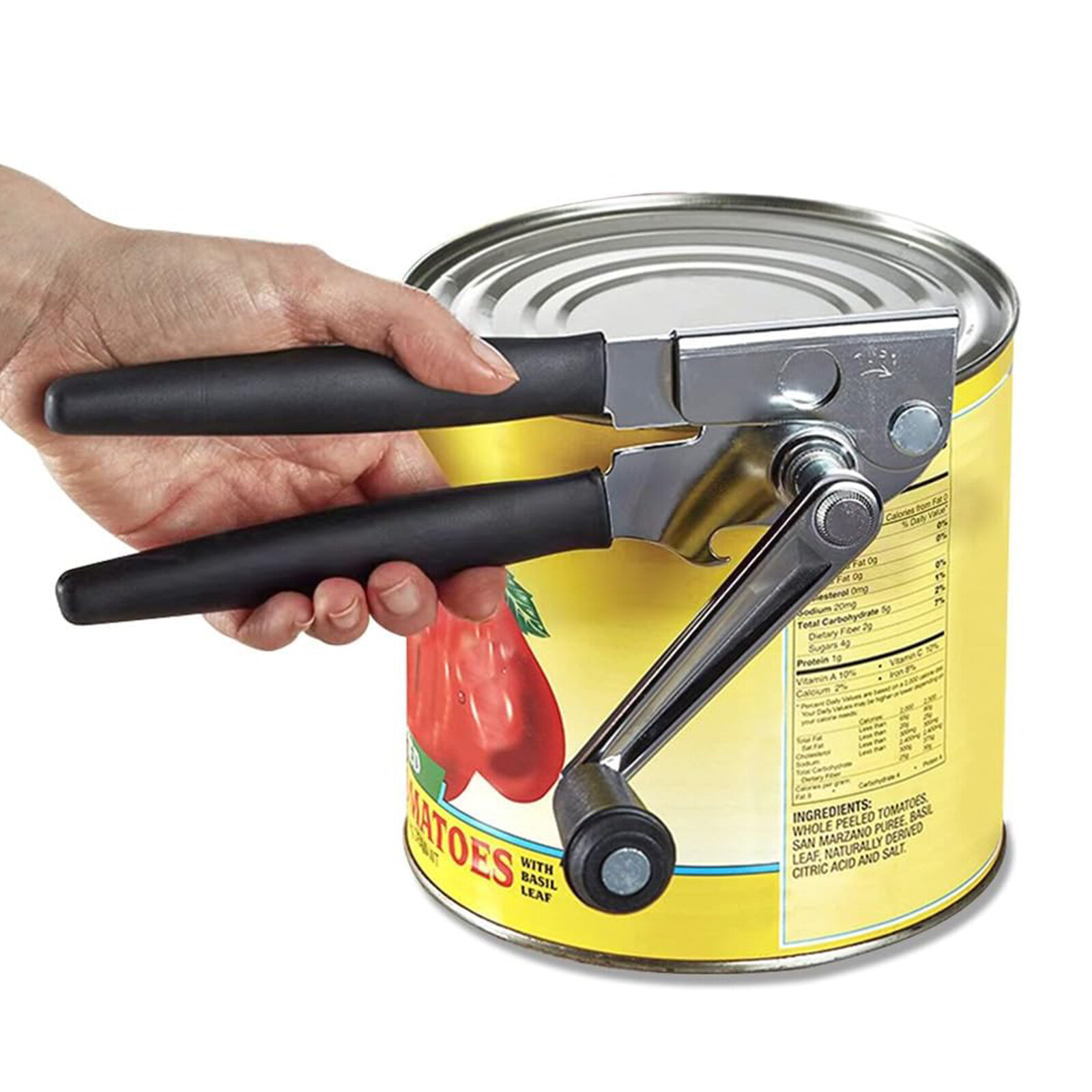 NUFR Heavy-Duty Commercial Manual Crank Can Openers,Rubber-Coated Long Handles