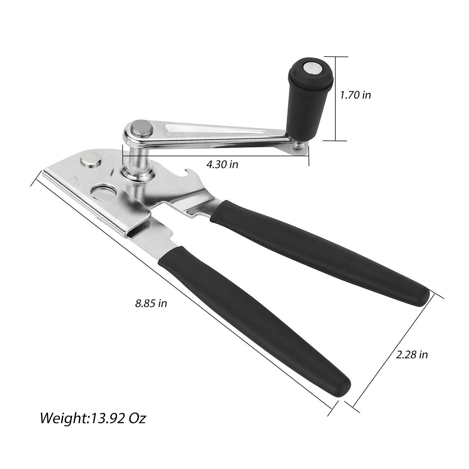 NUFR Crank Can Openers Manual,Heavy Duty Commercial Can Opener with Rubber-coated Long Handles - Image 2