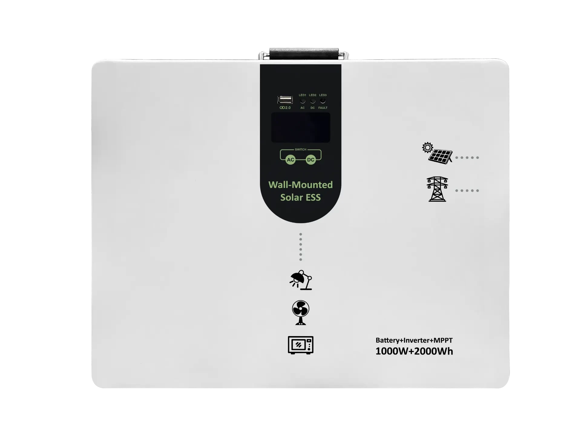 1KW inverter+2KW.H battery