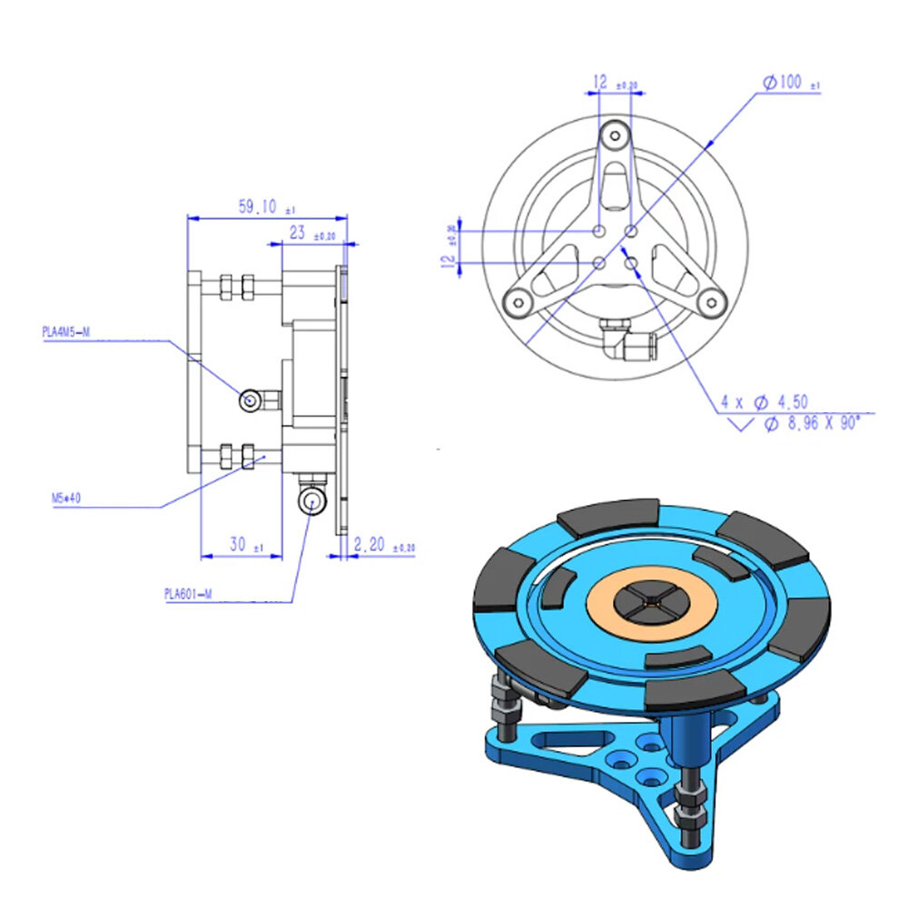 Disc Lightweight Bernouli Vacuum Grippers ACBA-BNL-B view 4