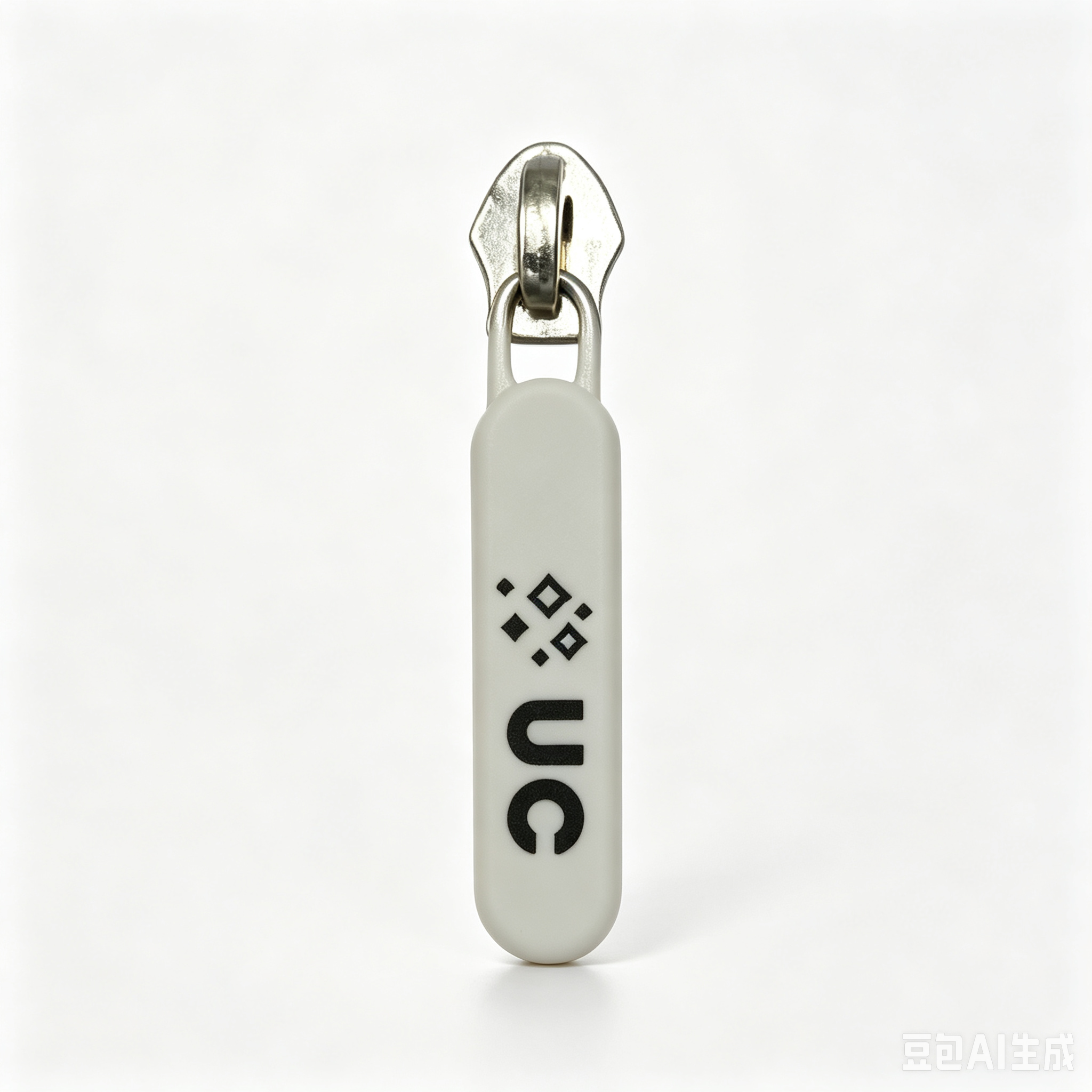White UC zipper pull