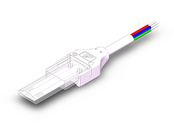 Waterproof 10mm PCB(12MM Tube) 4P COB Strip Connector view 3