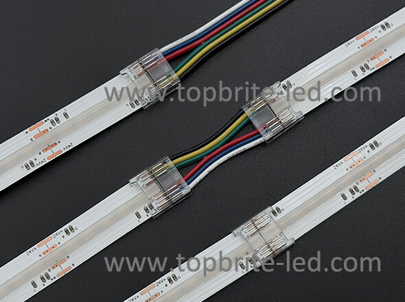 6-Pin Solder-free COB RGBWW Connector(12mm)