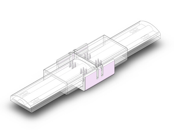 Waterproof 10mm PCB(12MM Tube) 4P COB Strip Connector view 2