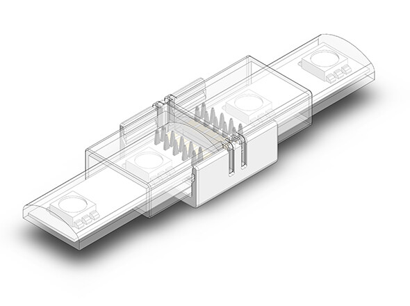 Waterproof 10mm PCB(12MM Tube) 5P Strip Connector view 2