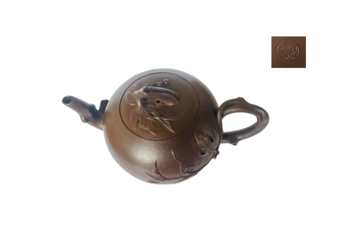 Zini Squirrel Grape Purple Clay Teapot