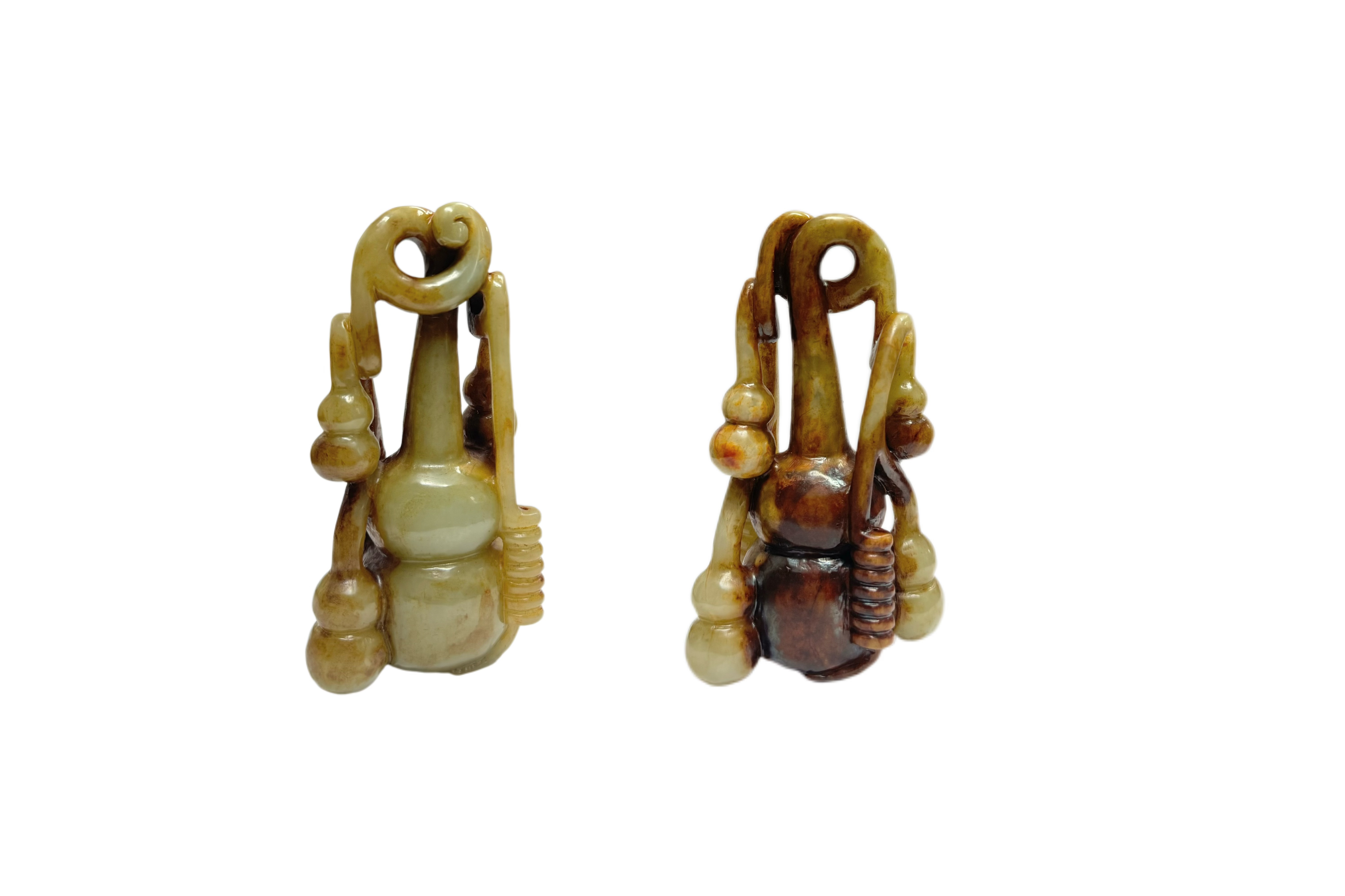 Hetian Jade "Many Children, Many Blessings" Gourd Ornament