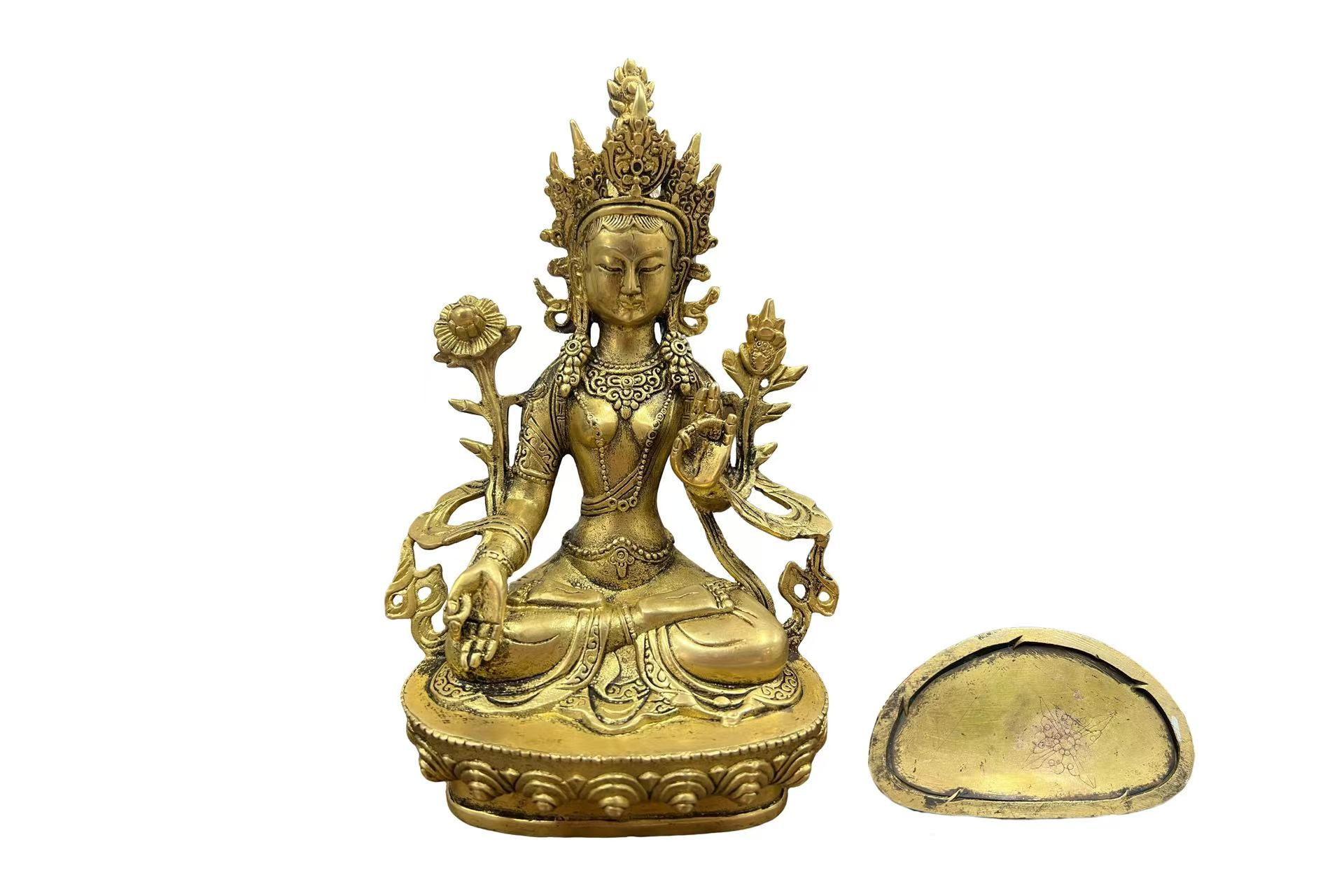Seated Gilt Bronze White Tara