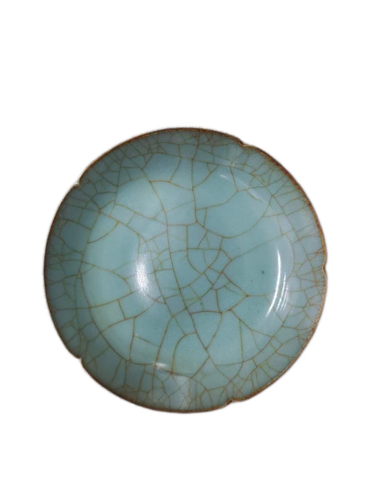 Song Dynasty Ru Kiln Sky Blue Glazed Hibiscus-Shaped Washing