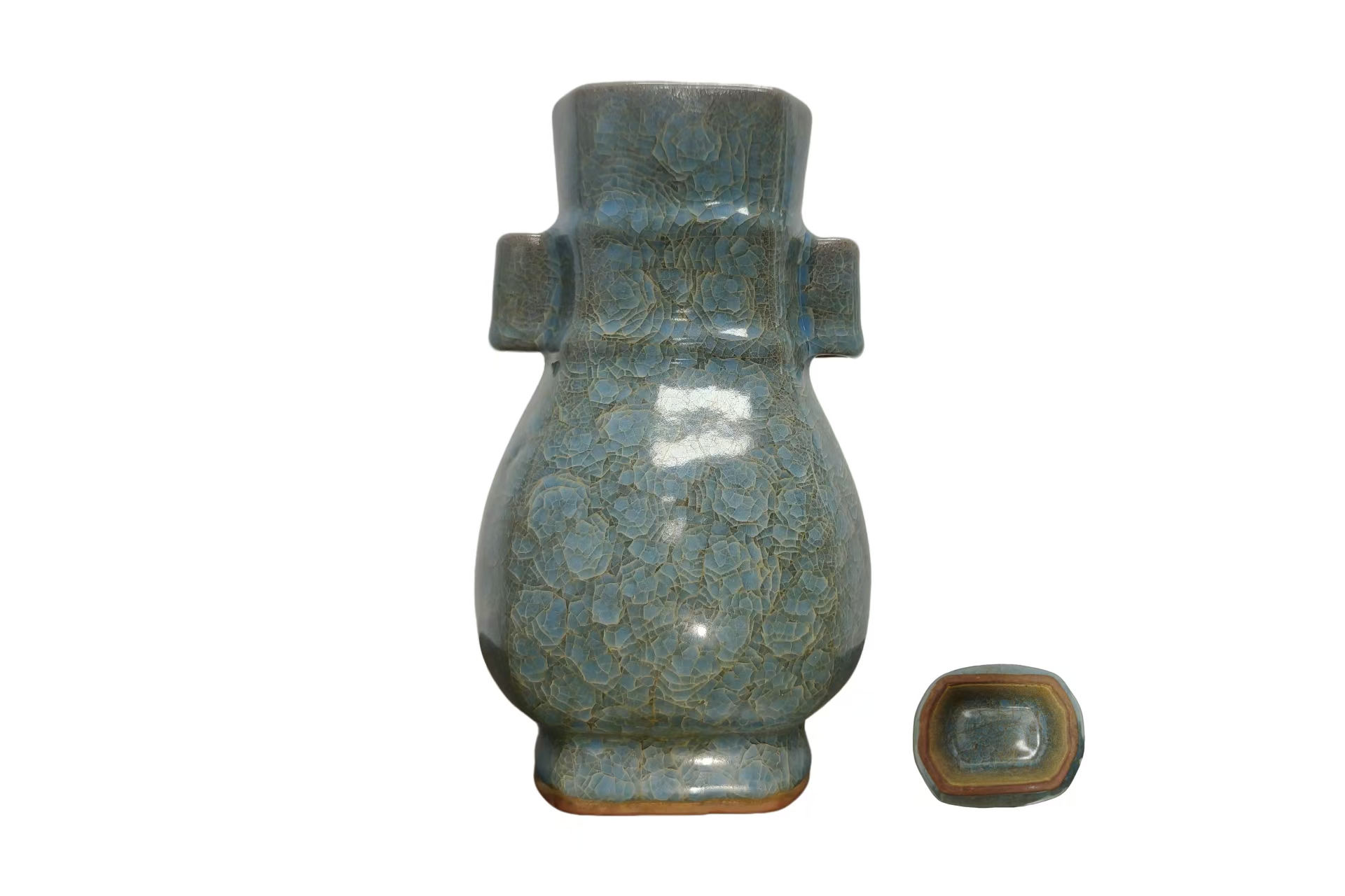 Northern Song Official Kiln Ice-Crackle Glaze Ear-Gourd Vase