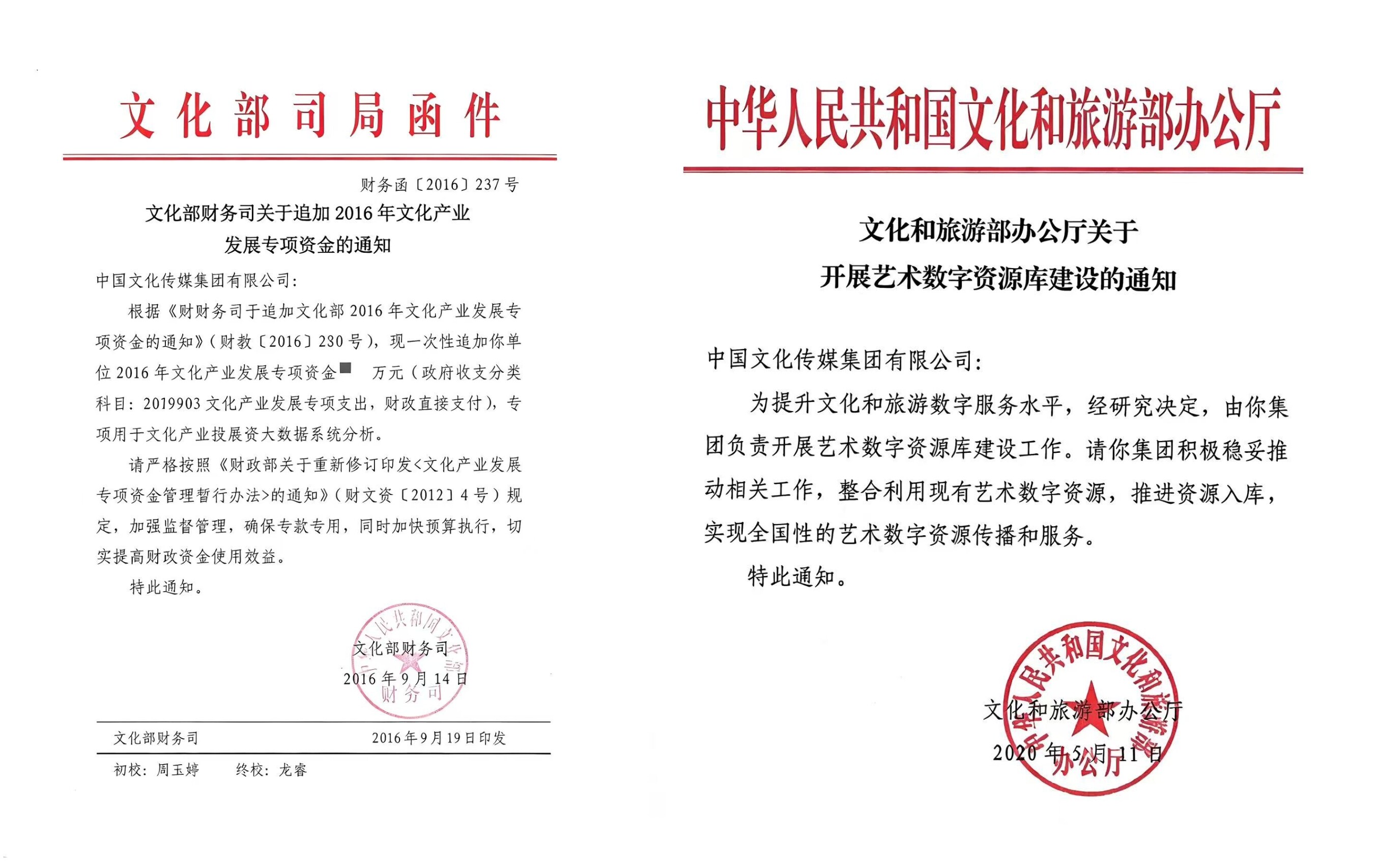 Notice on the 2015 State-owned Capital Operation Budget / Supplementary Notice on Special Funds for Cultural Industry Development