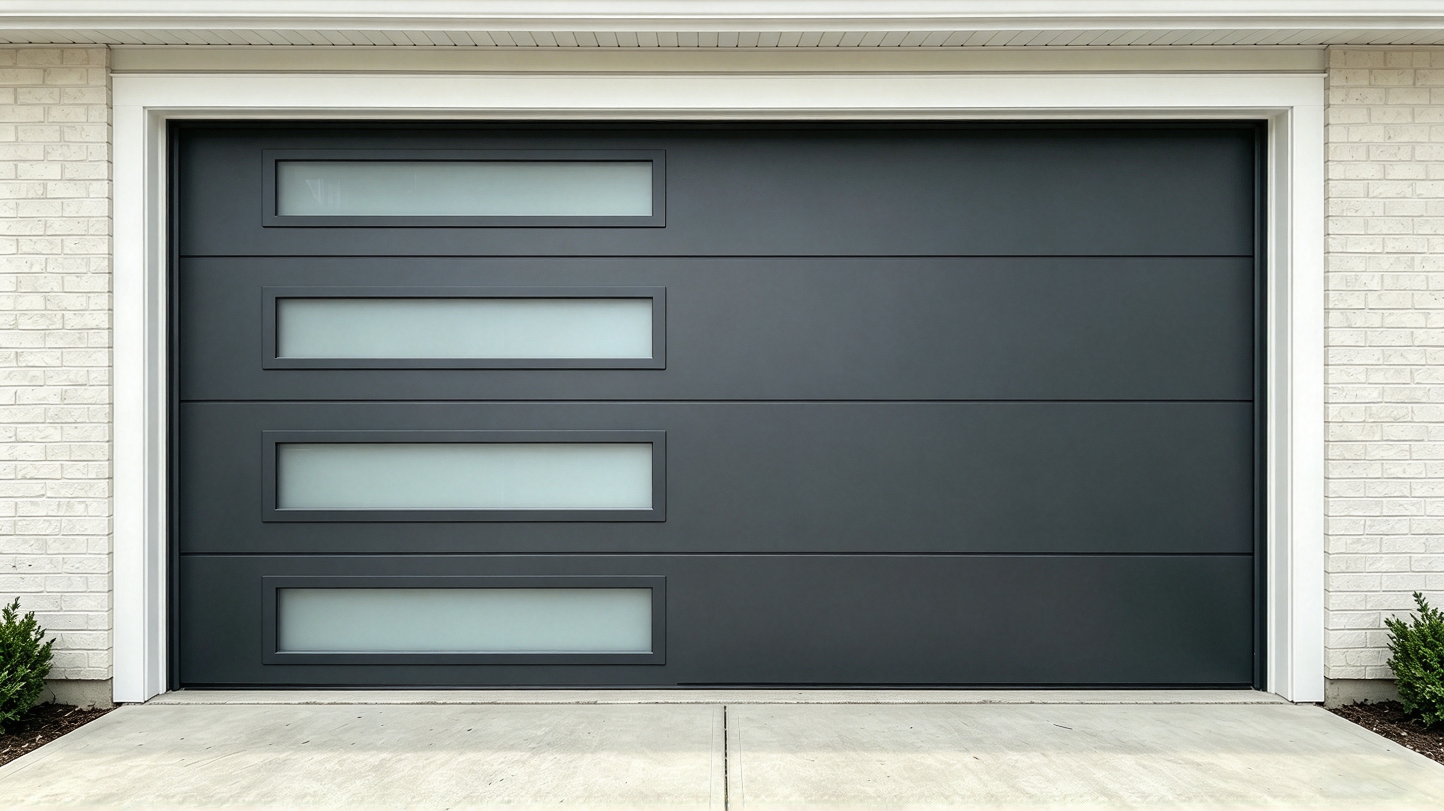 Flush Aluminium Solid Panel Sectional Overhead Garage Doors