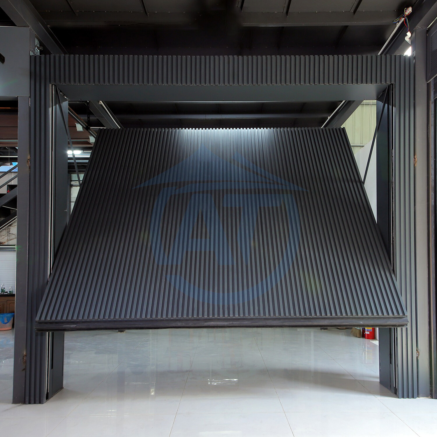 Single Panel Vertical Batten Aluminium Tilt-Up Overhead Garage Doors