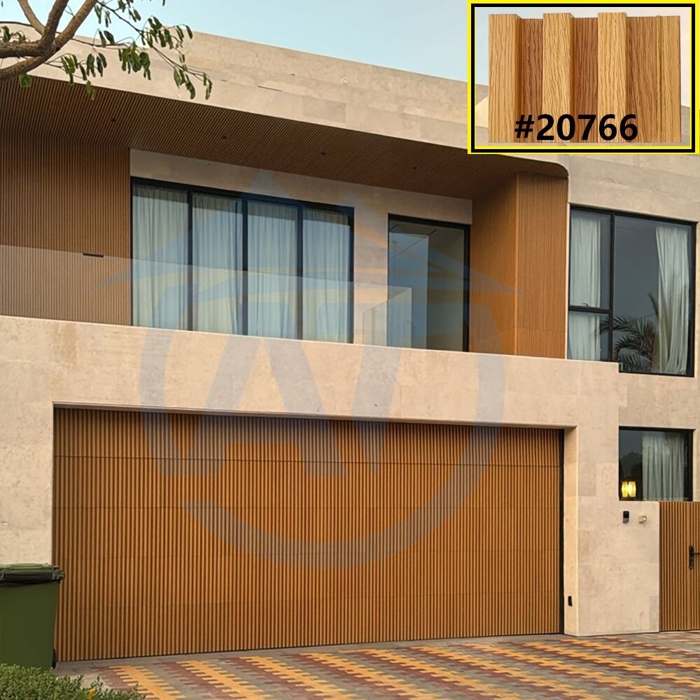 Internal Install Woodgrain Aluminium Batten Garage Doors