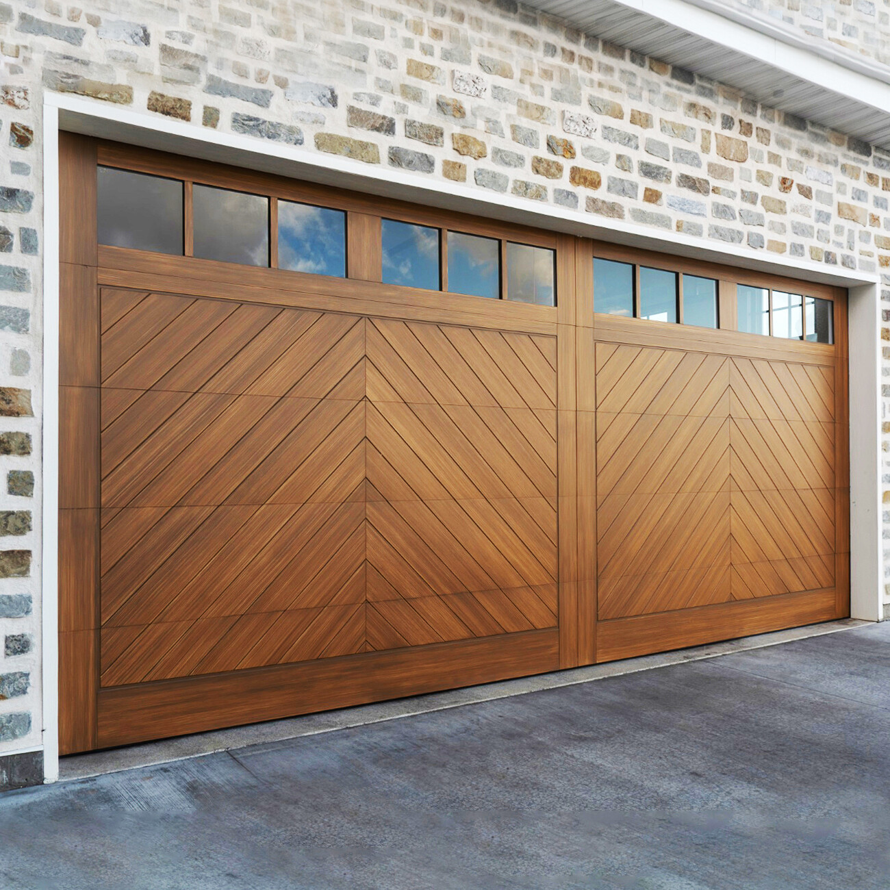 Carriage House Wood-Clad Aluminium Overhead Garage Doors