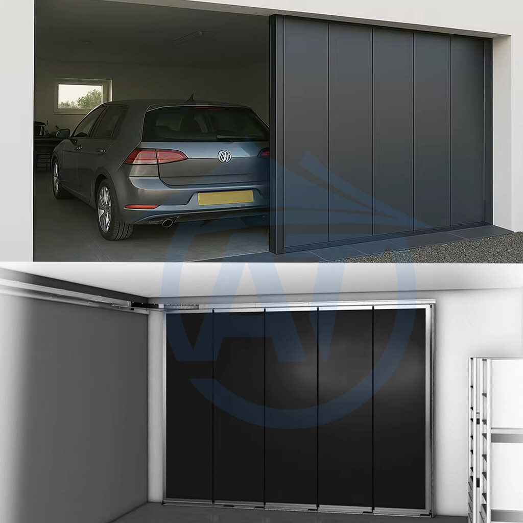 Flush Aluminium Panel Side Sliding Garage Doors