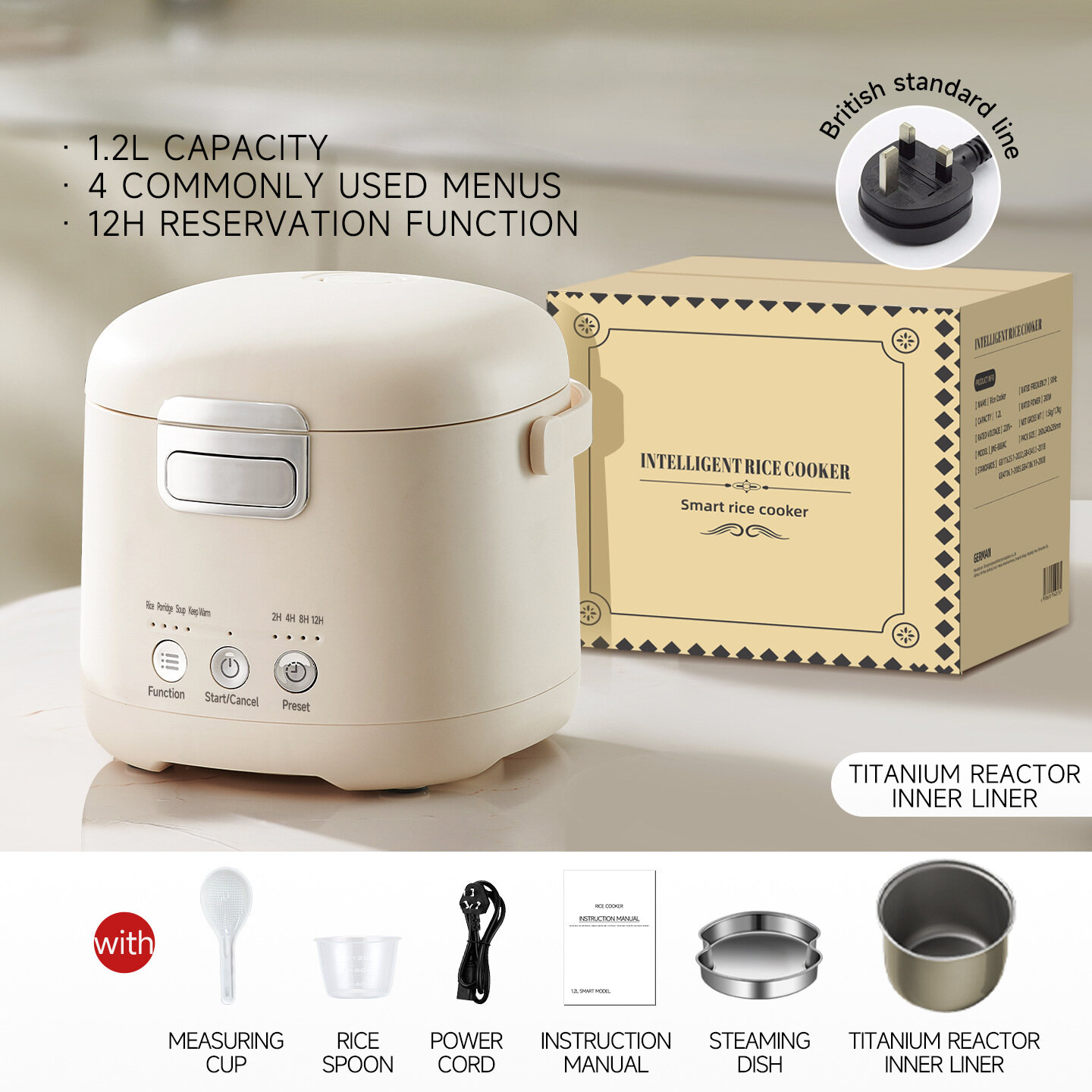 Mini Rice Cooker 1.2L 6