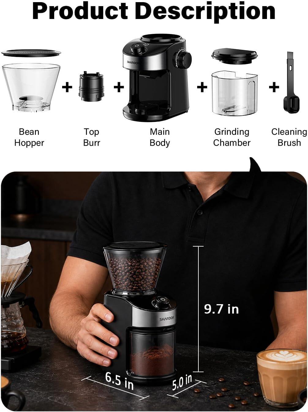 SHARDOR Coffee Grinder CG836 5