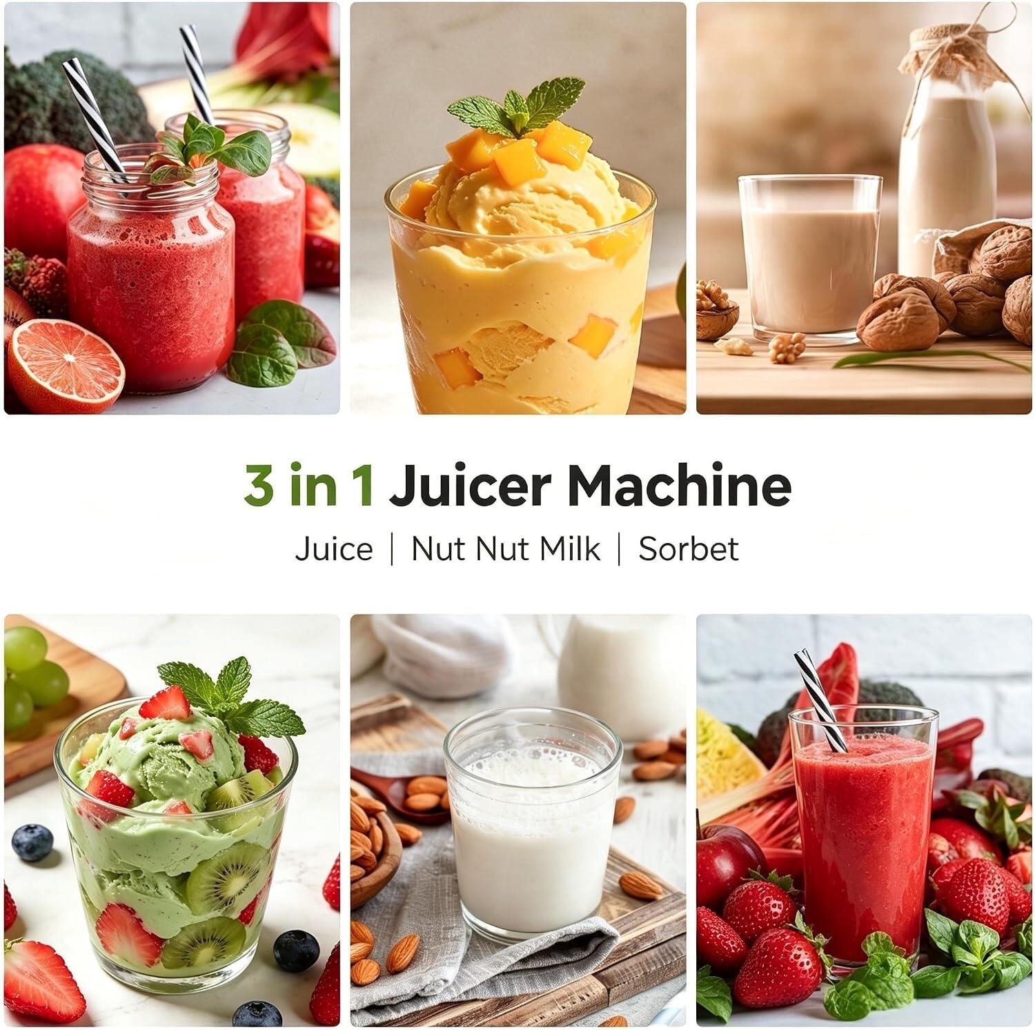 AMZCHEF 1919 Cold Press Juicer 6