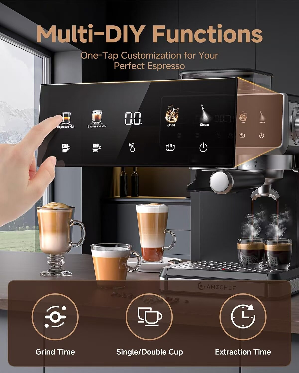 AMZCHEF 5566 Coffee Machine 2