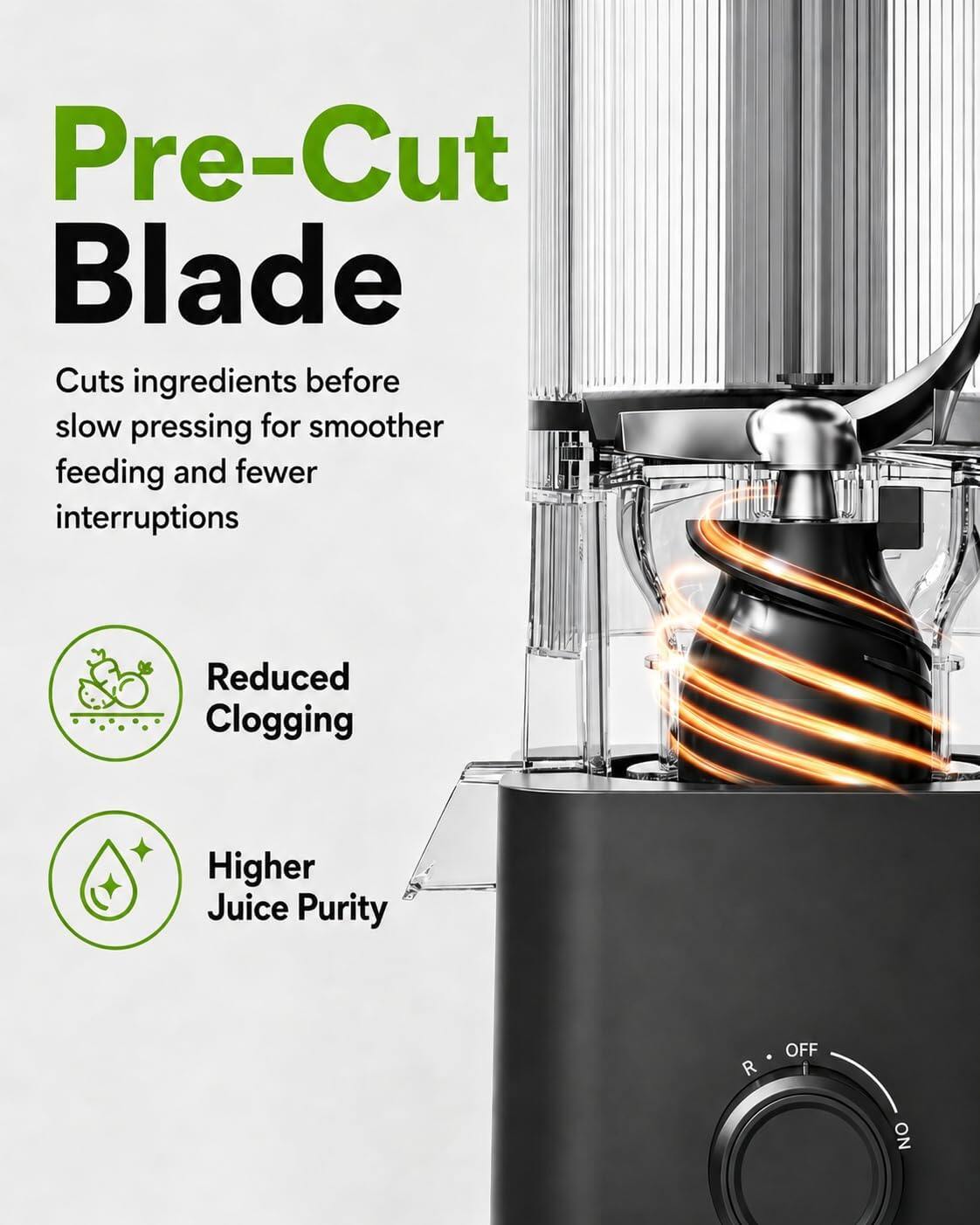 AMZCHEF 1919 Cold Press Juicer 7