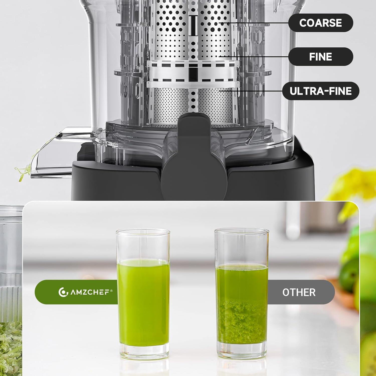 AMZCHEF 1902B Cold Press Juicer 4