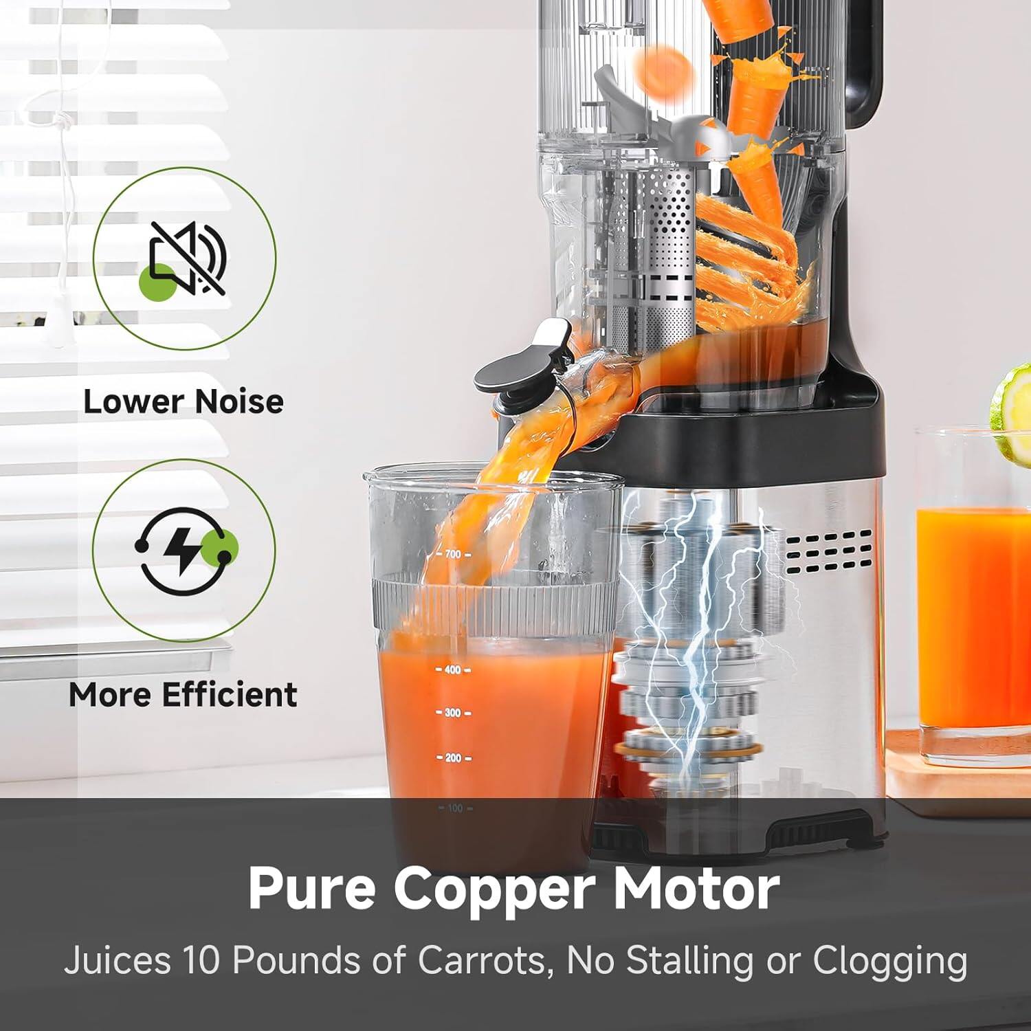 AMZCHEF 1902B Cold Press Juicer 5