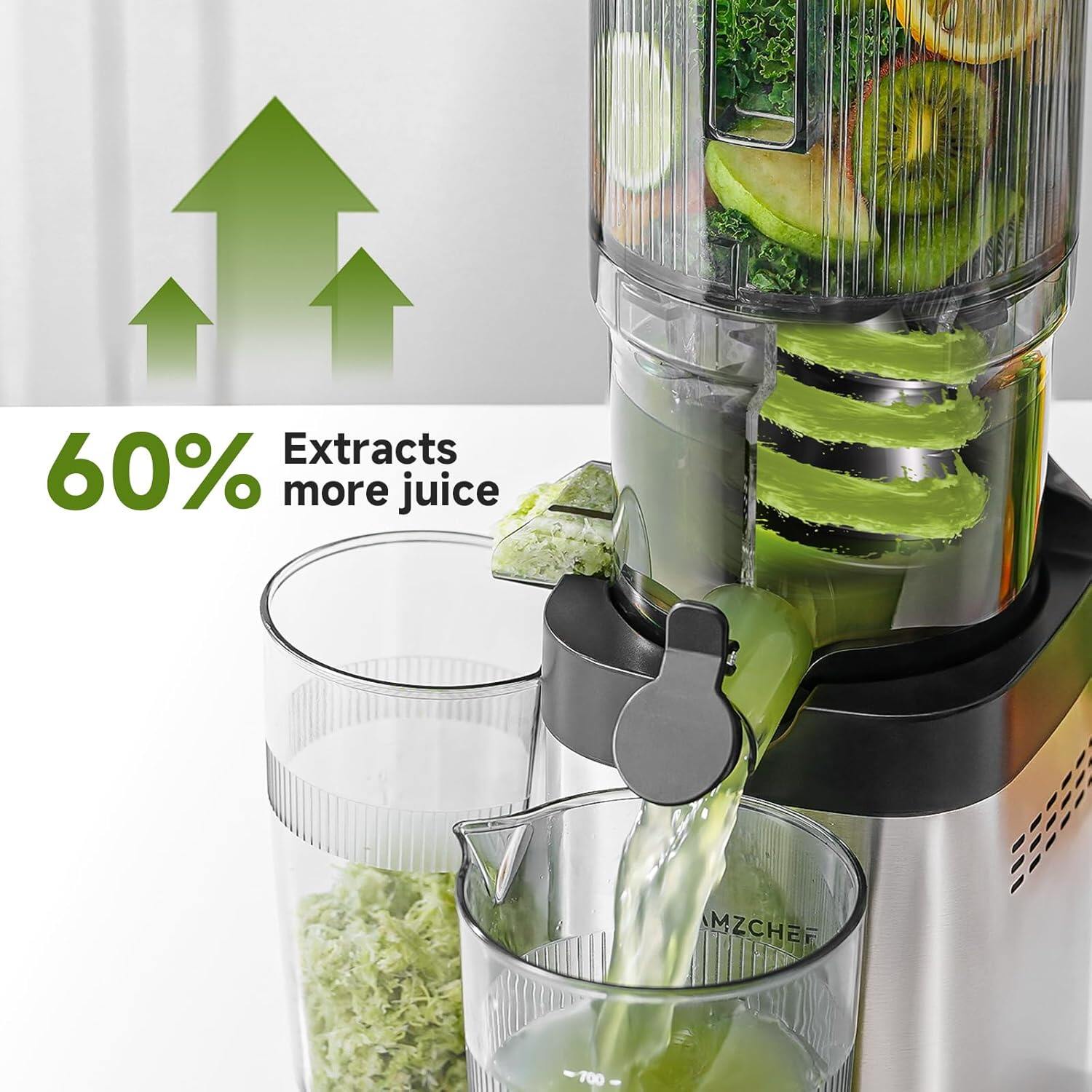AMZCHEF 1902B Cold Press Juicer 2