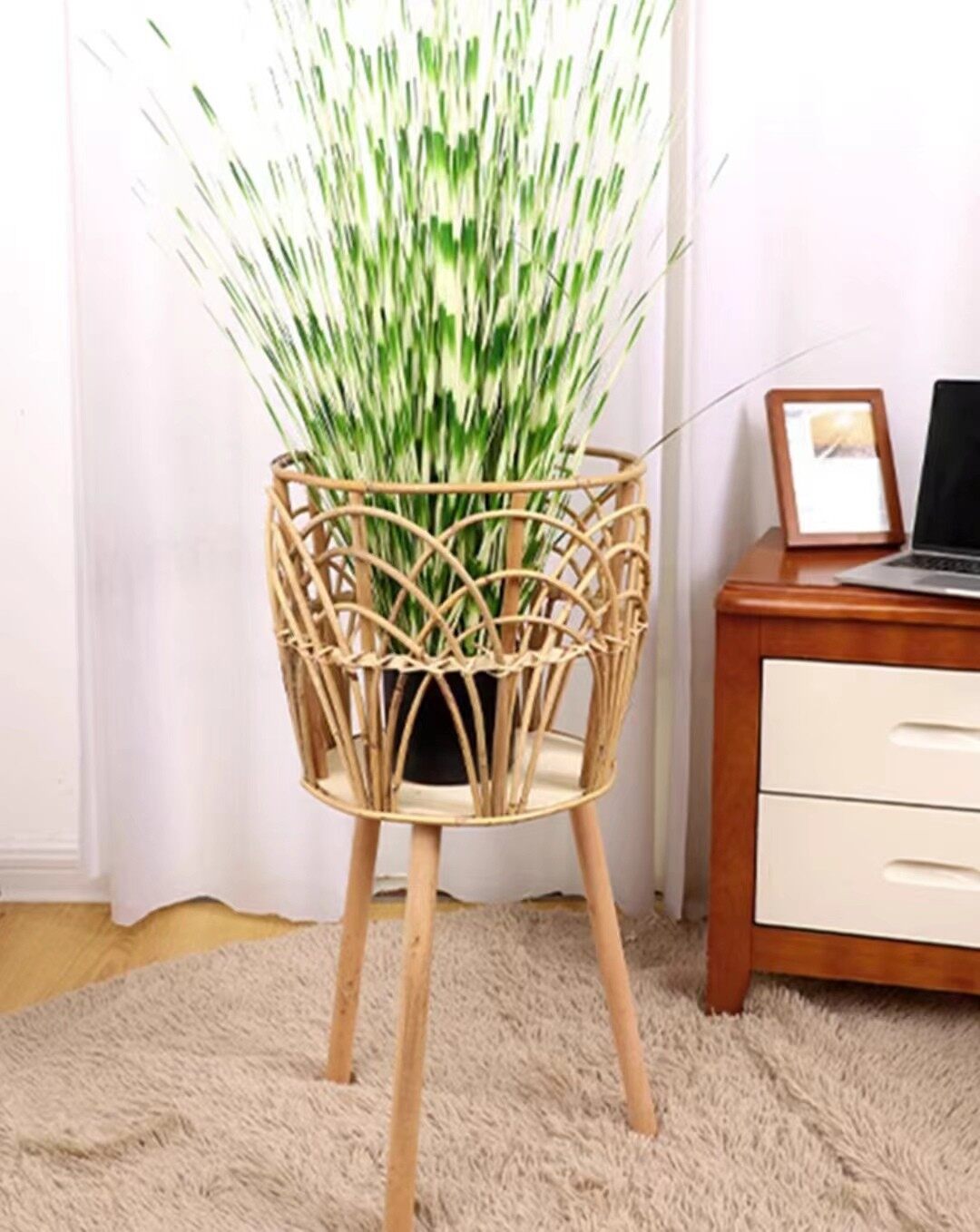 置物架藤编花架S