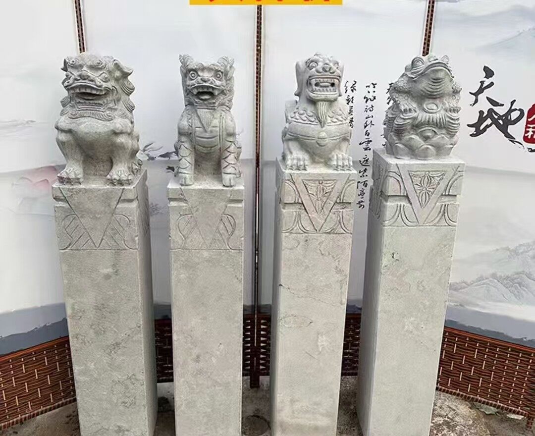 *（租赁）仿古狮子款拴马桩玻璃钢